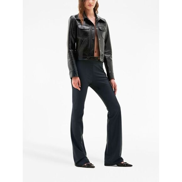 Black Trucker Vinyl Jacket for Women - SS24 Collection - Picture 3 of 4